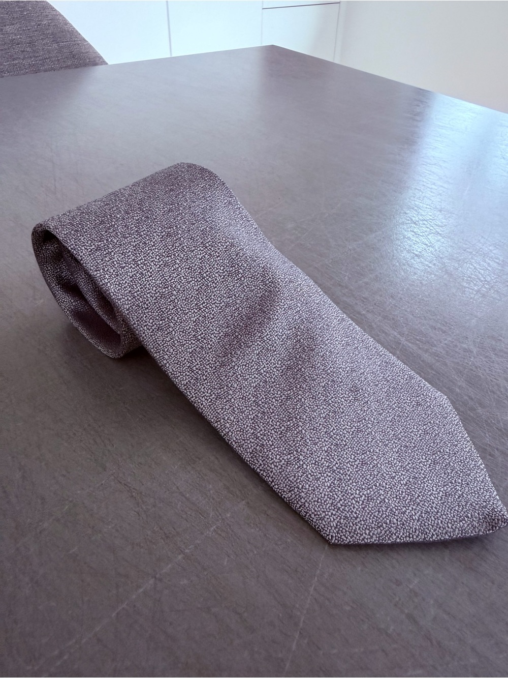 Lanvin Speckled Grey/Silver Silk Tie